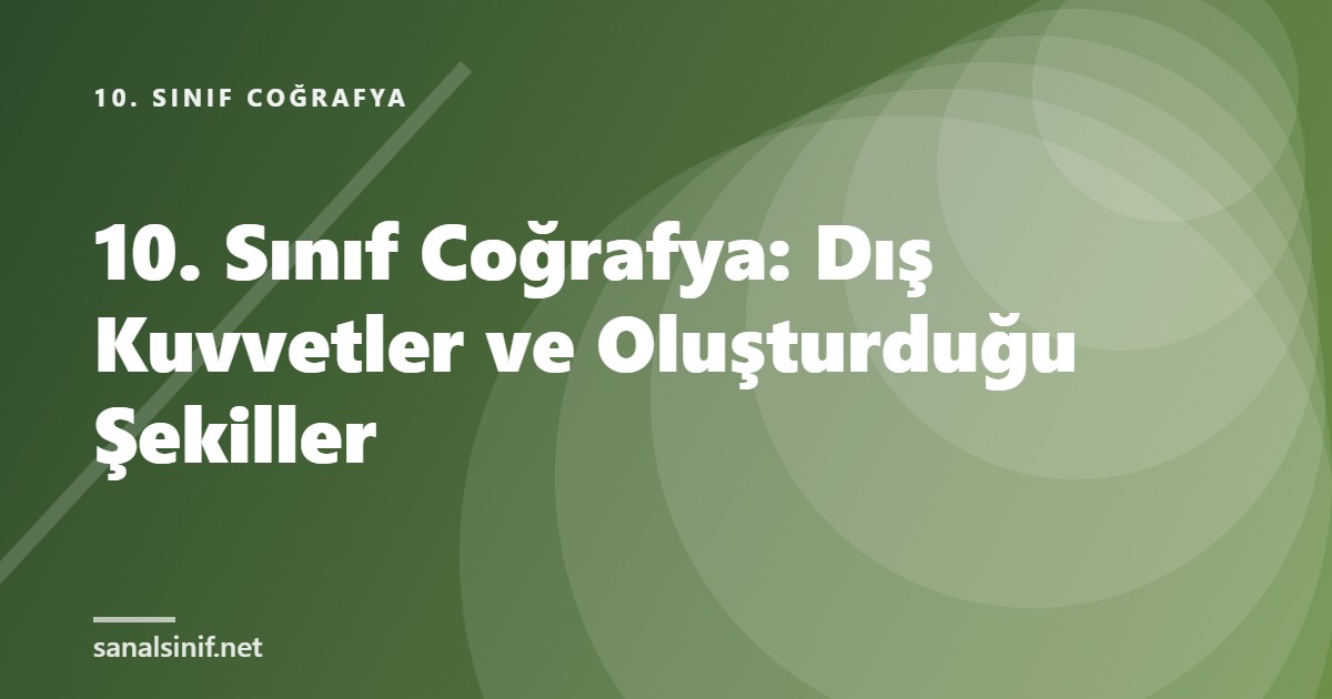 10. Sınıf Coğrafya: Dış Kuvvetler ve Oluşturduğu Şekiller