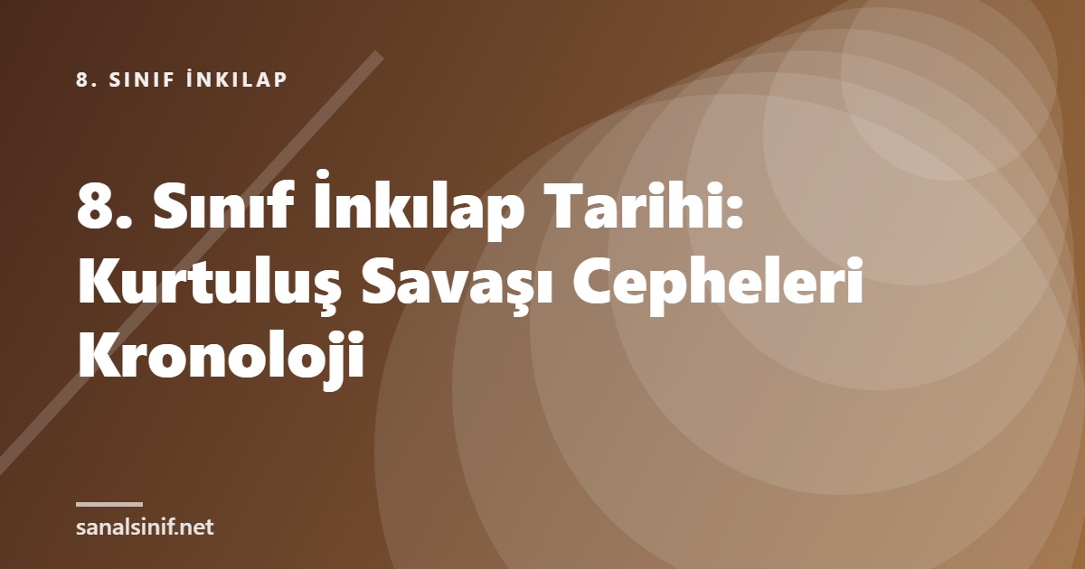 8. Sınıf İnkılap Tarihi: Kurtuluş Savaşı Cepheleri Kronoloji